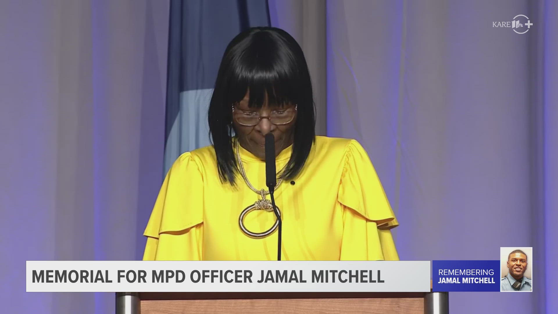 Mitchell's aunt Denise Raper read Psalm 23 and offered words of thanks on behalf of the family.