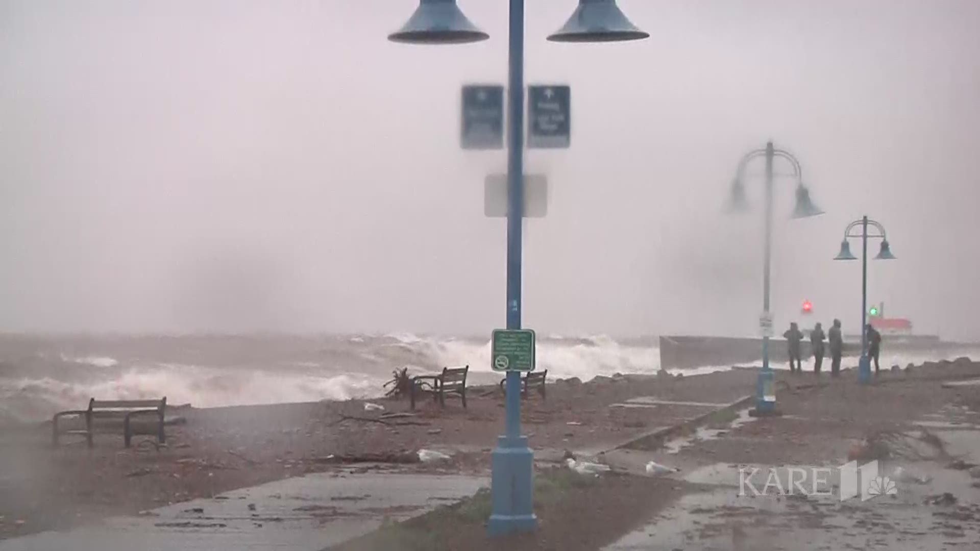 Huge gusts caused waves and flooding in Duluth's Canal Park area on Wednesday. Check out this video from KARE 11's sister station, KBJR.