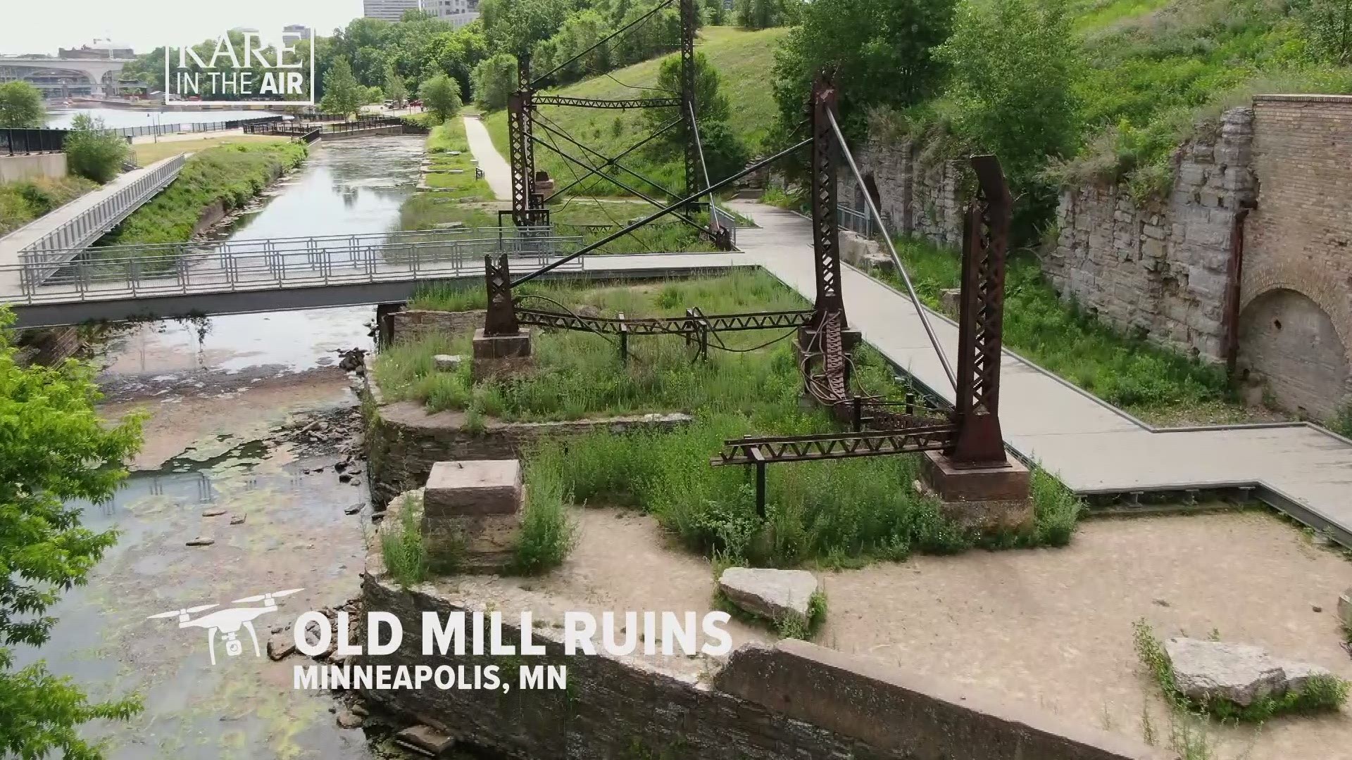 Our summer drone series takes us above the historic site along the Mississippi River, where flour and saw mills stood in the 19th century.