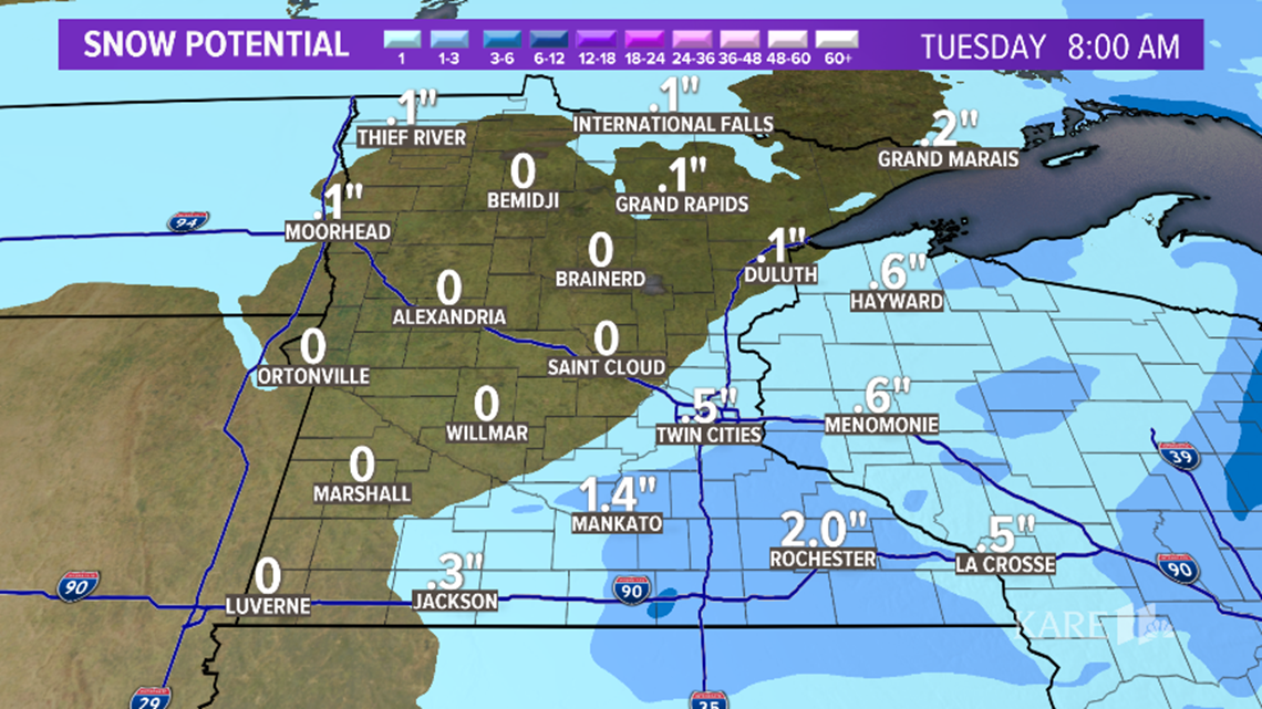 Current weather forecast in the Twin Cities