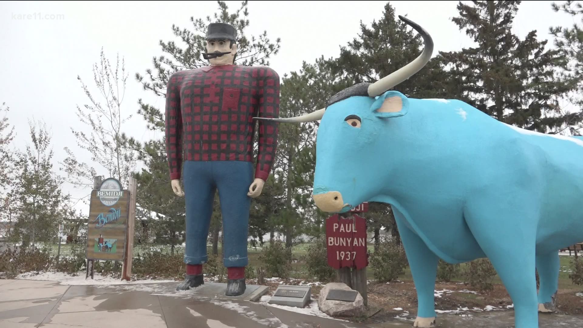 From Paul Bunyan, to holiday lights, to a 100 year old woolen mill - Sunrise heads north to Bemidji.