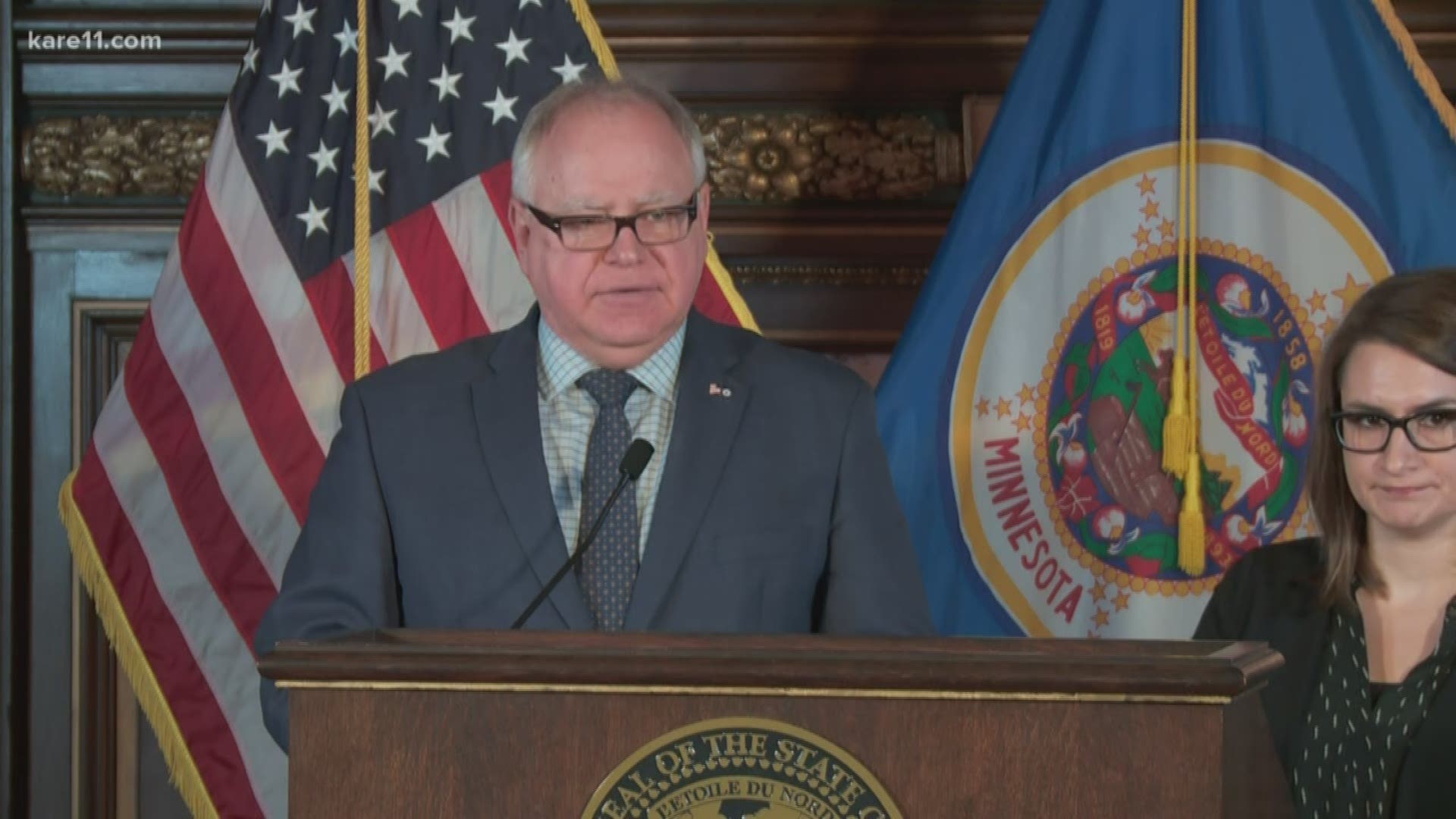 Gov. Tim Walz said Tuesday that he supports a bill moving through the state legislature that would test nearly all rape kits in Minnesota.