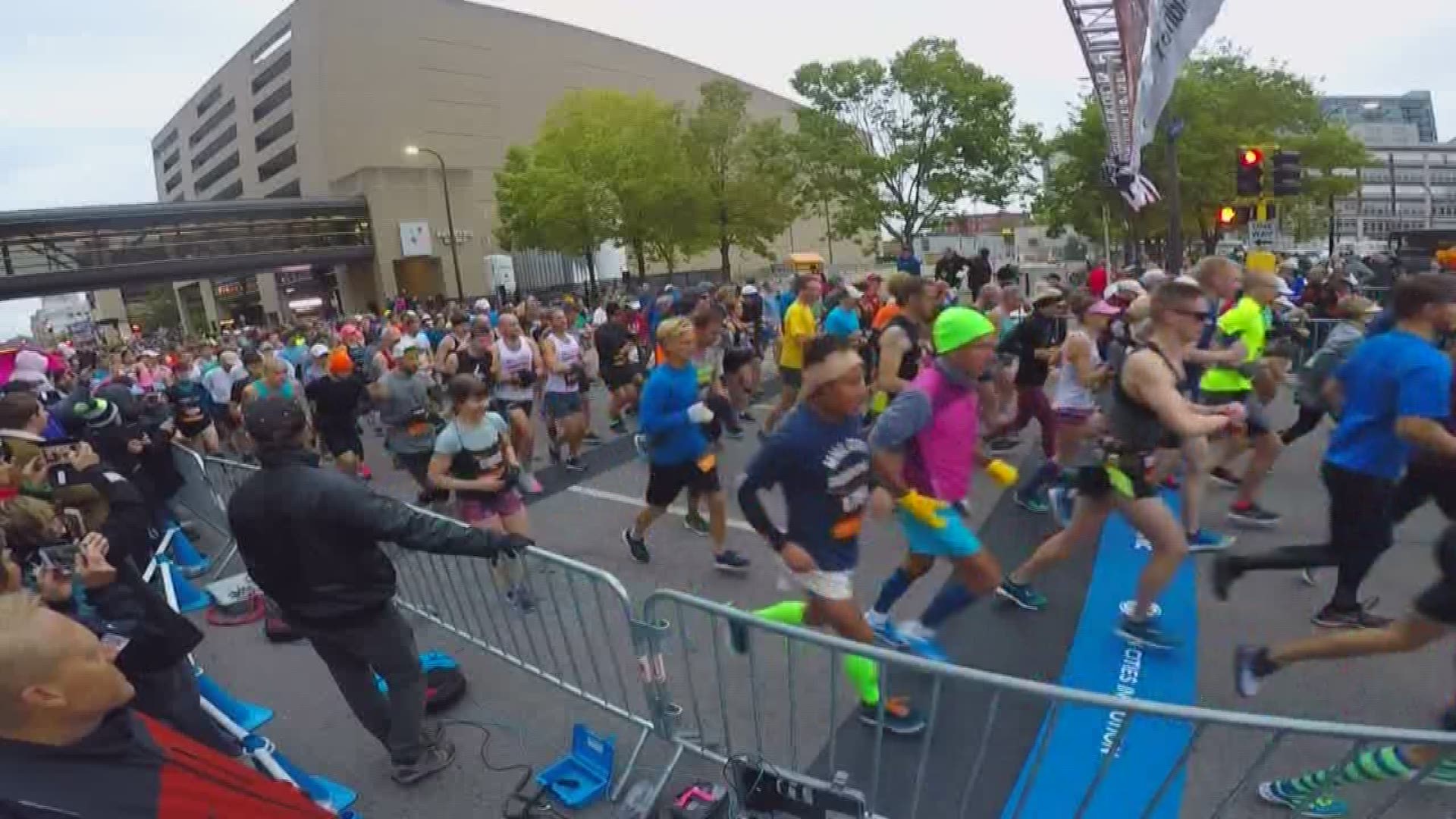 We captured all the excitement as runners crossed the Medtronic Twin Cities Marathon finish line on Sunday. https://kare11.tv/2Pjqxqz
