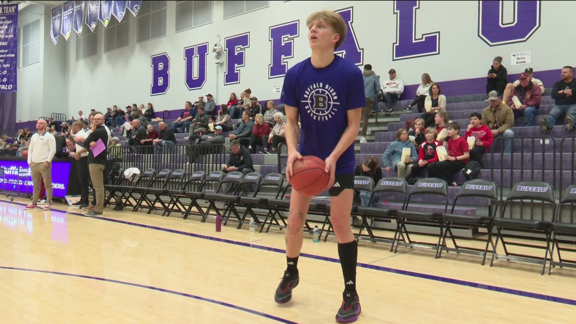 Johnson returned to the court this winter for his senior season with the Buffalo boys basketball team.