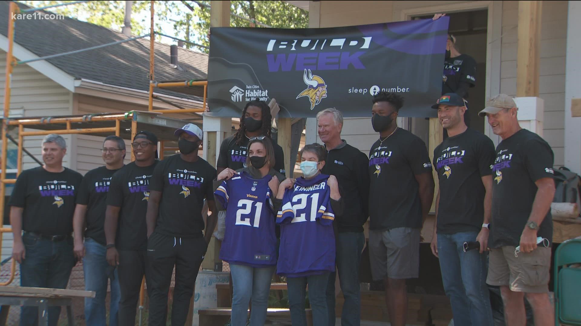 Alexander, who said he grew up in a Habitat for Humanity house as a kid in Florida, joined other teammates to help build a house for a Minneapolis family.