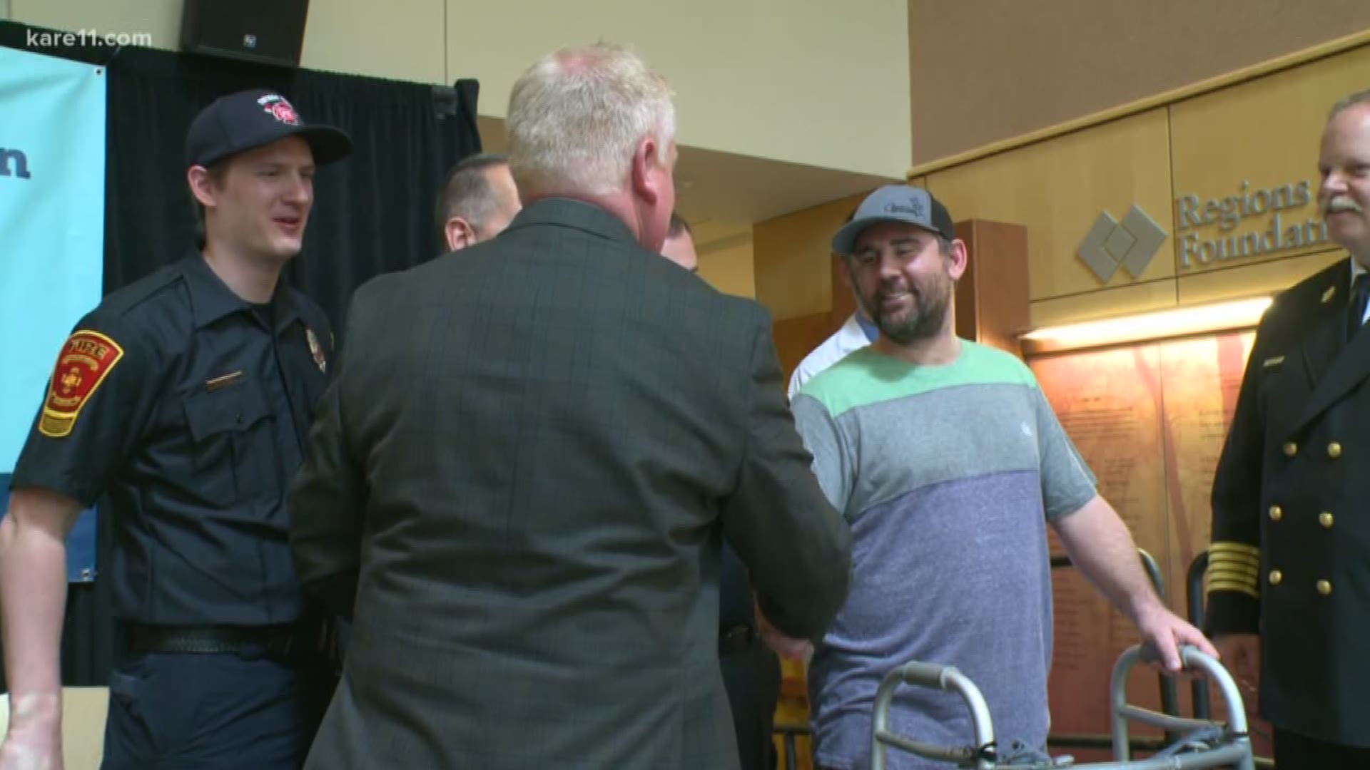 A Plymouth man involved in a train accident earlier this year was able to thank the first responders who helped save his life. https://kare11.tv/2s1k61T