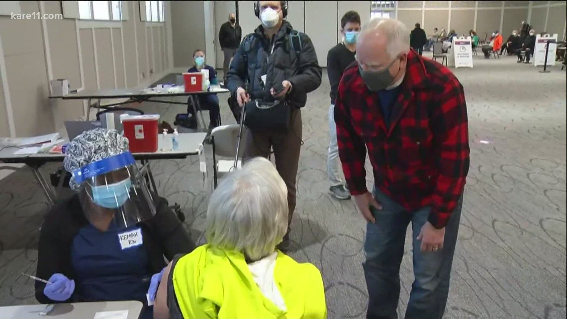 Minnesota Governor Tim Walz got an up-close look at one of the state's pilot vaccination sites on Thursday.