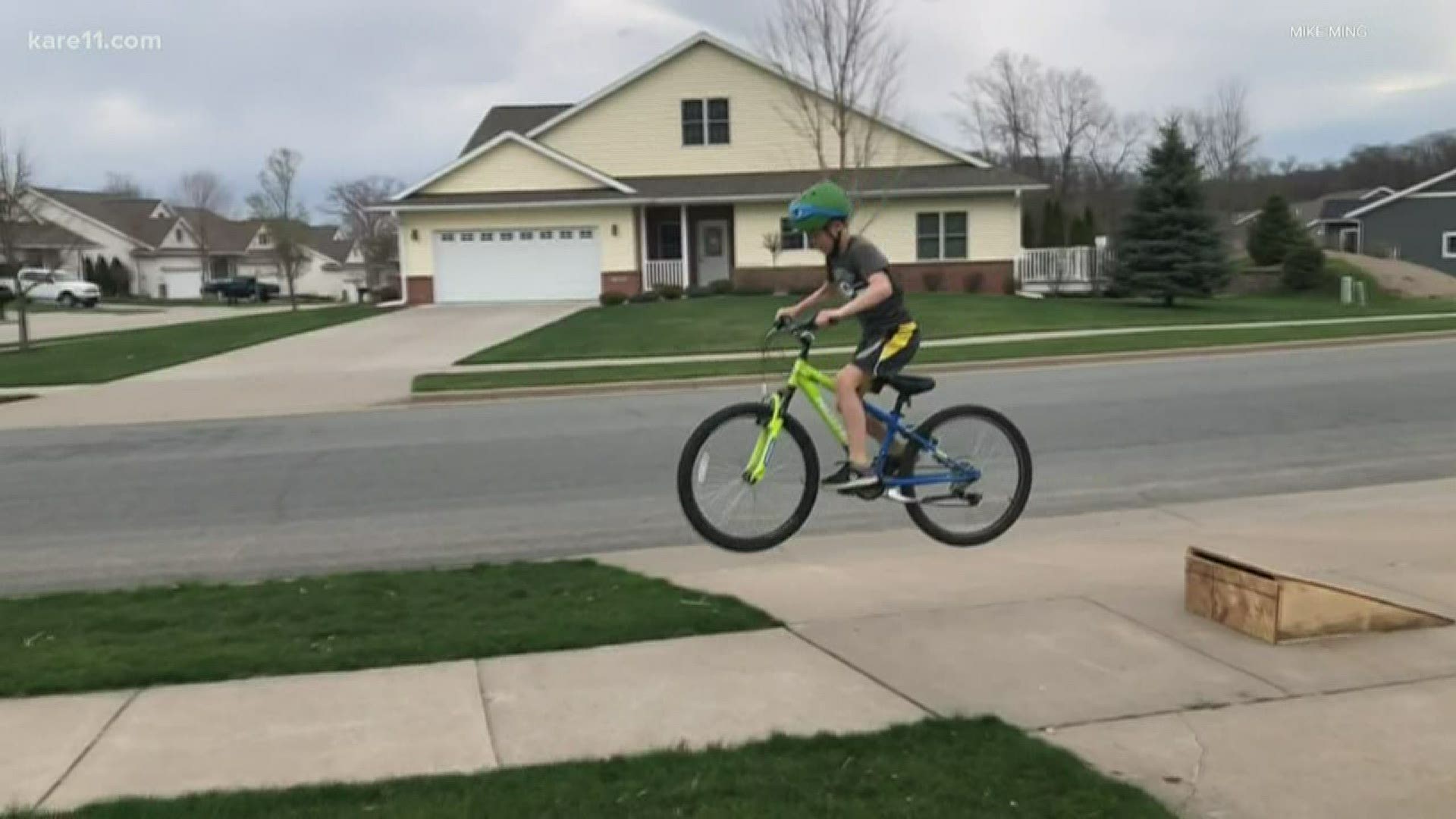 Wisconsin boy tries out new bike ramp | kare11.com