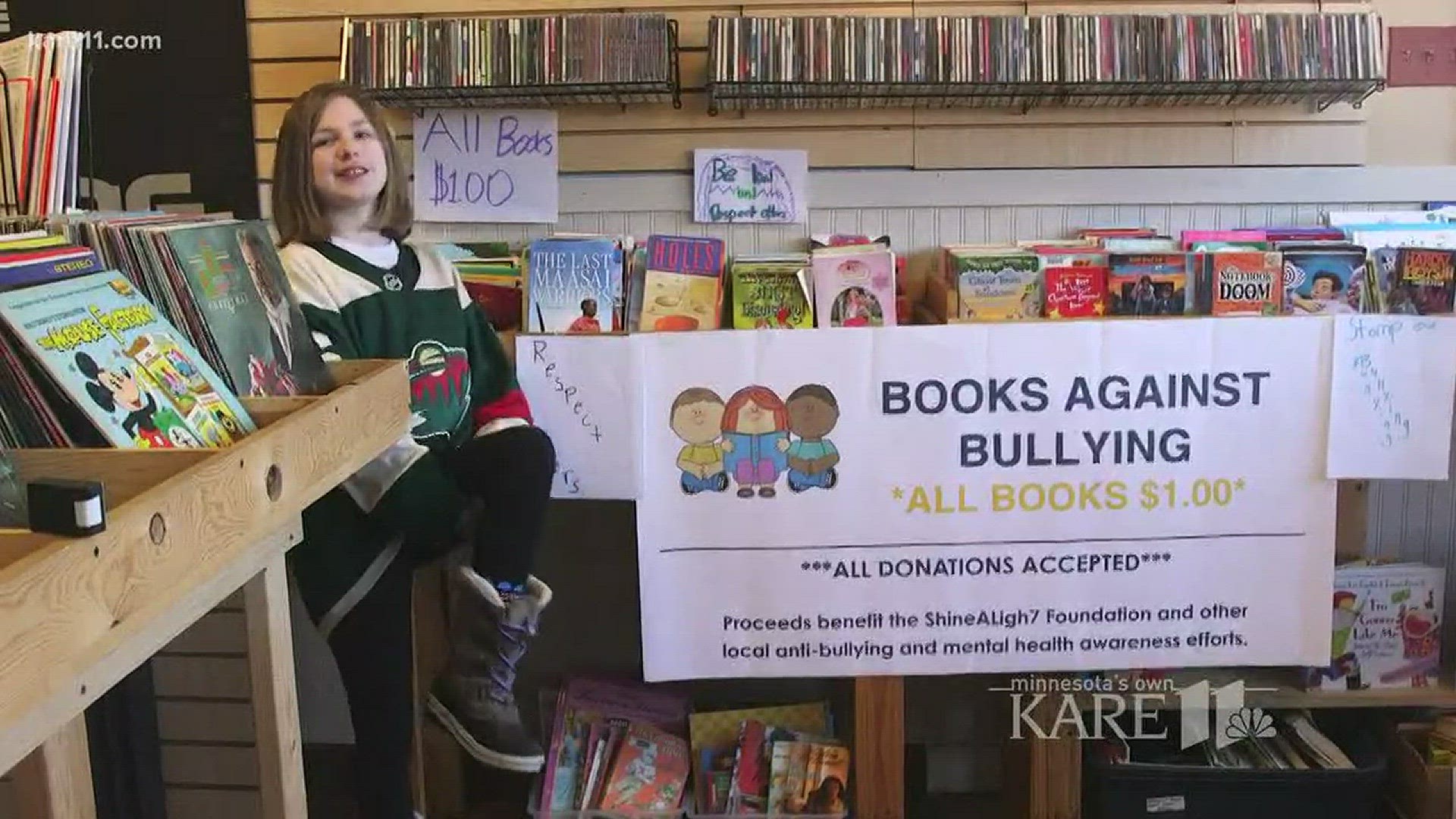 Donated books are sold to raise money to help organizations that fight bullying in "Books Against Bullying."