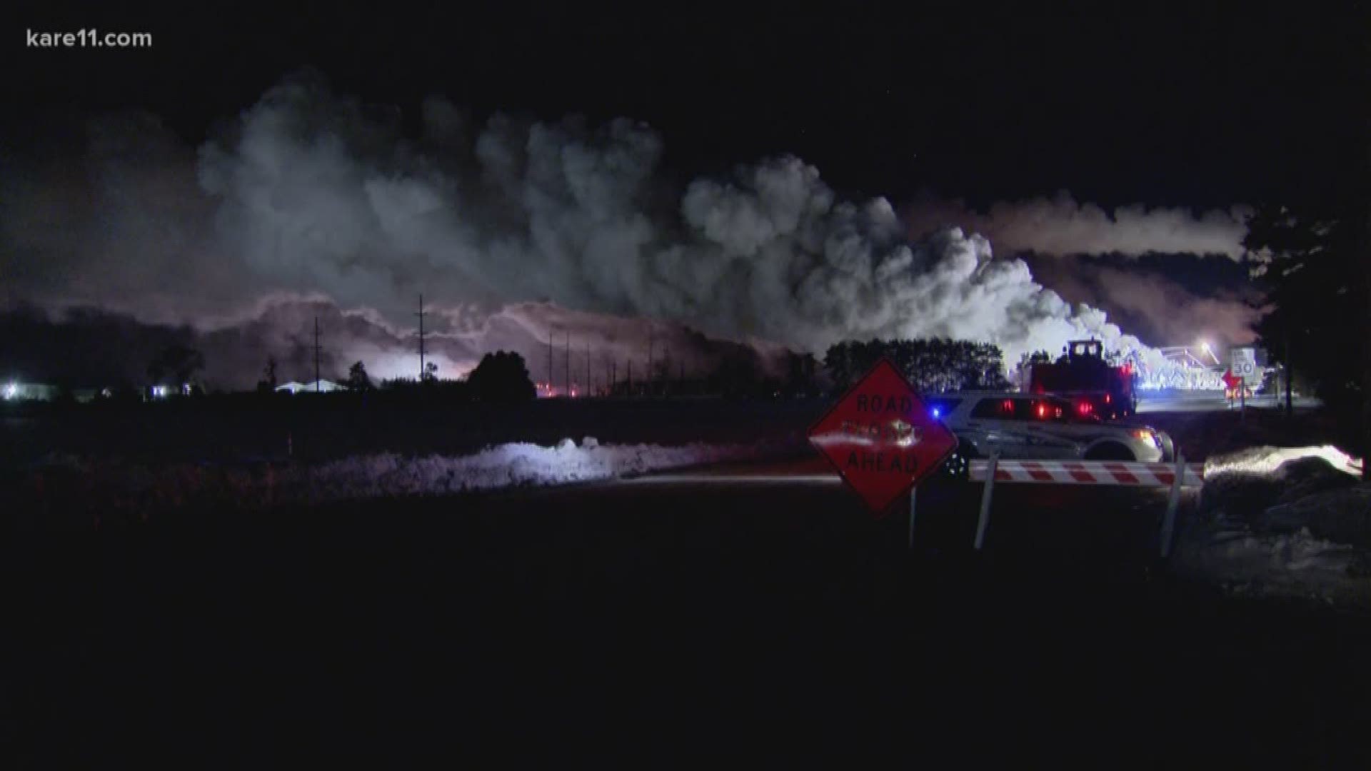 A stubborn fire at a recycling yard in Becker is triggering health alerts due to smoke from burning car scrap.