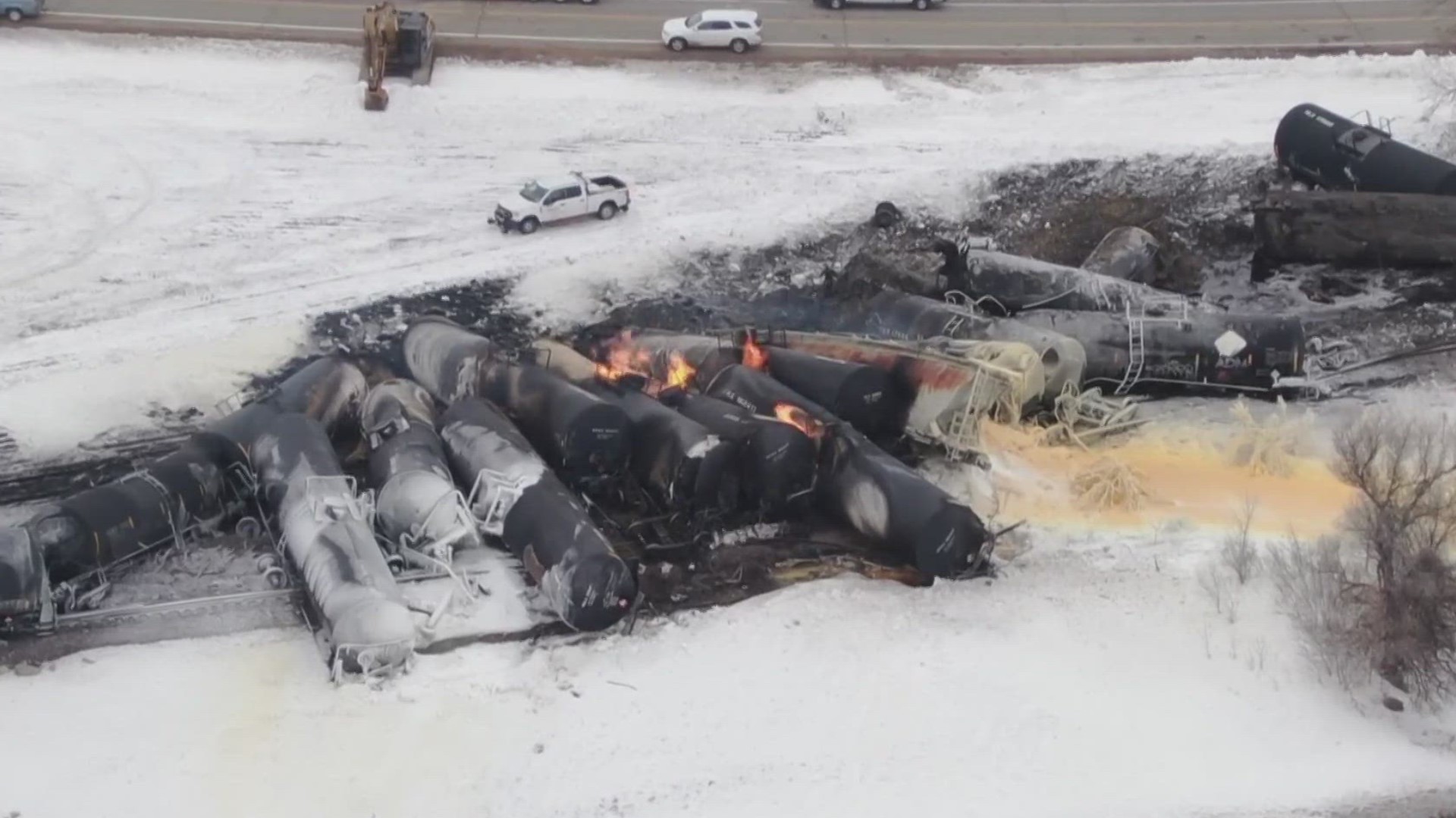 BNSF said in a statement the train was carrying ethanol and corn syrup when it derailed early Thursday morning.