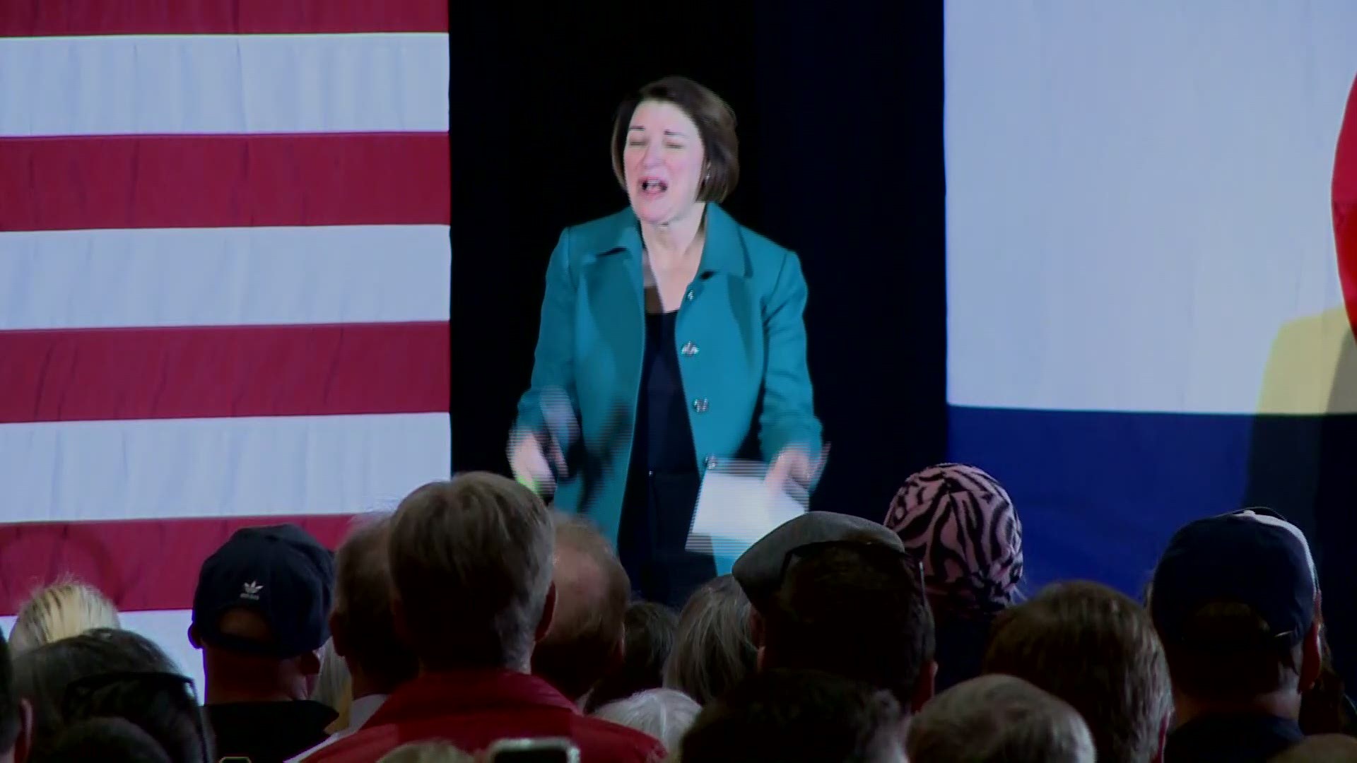 Sen. Amy Klobuchar rallied with supporters in Aurora, CO Thursday night. She made a brief reference to how rough things were at the NBC debate a night earlier.