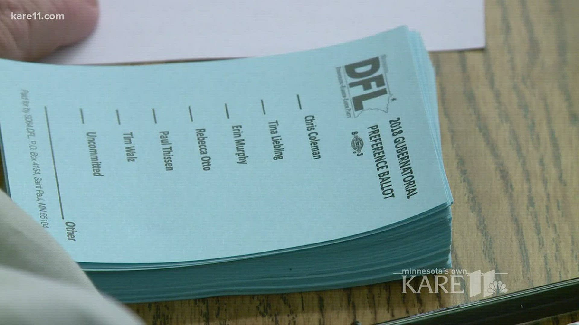 The straw poll testing of gubernatorial candidates' support was the main event of the precinct caucuses Tuesday. http://kare11.tv/2seorBk