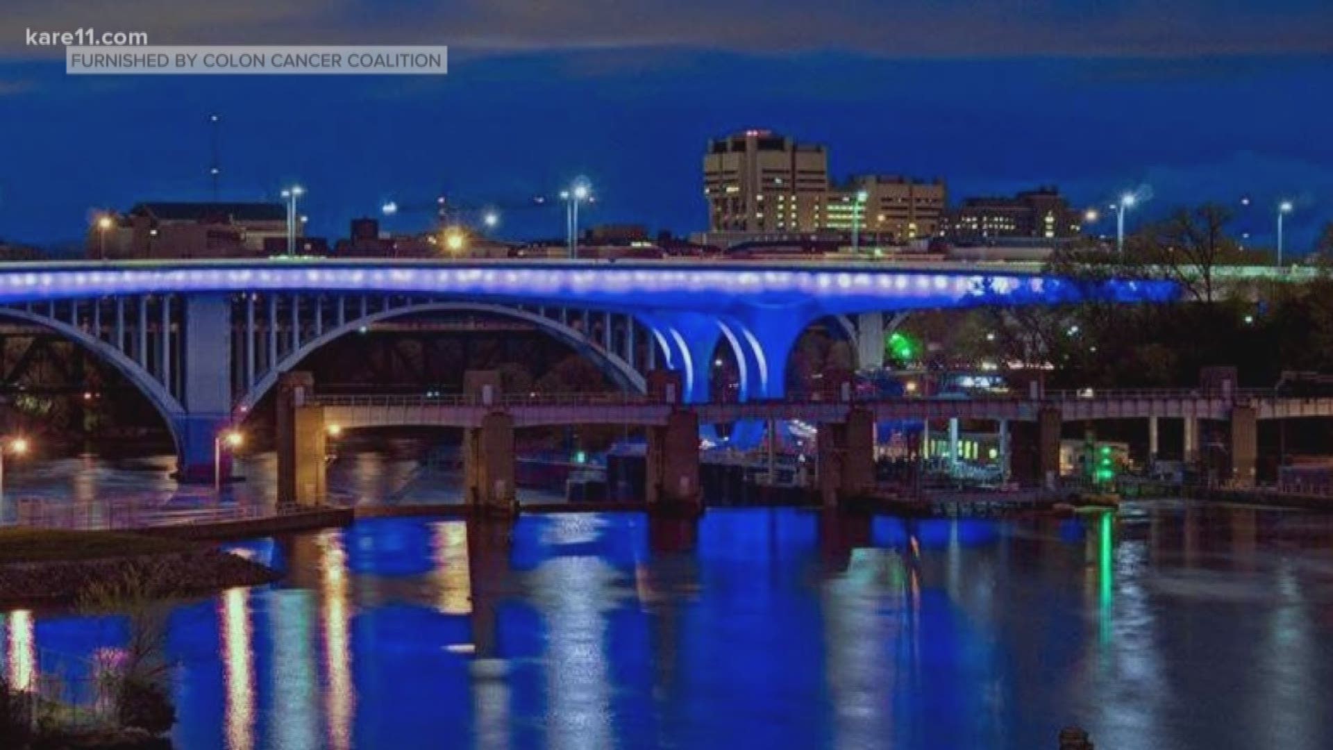 March is Colorectal Cancer Awareness Month. In recognition, landmarks and buildings across the state, including Target Field, the IDS Center, Enger Tower in Duluth, Lincoln Plaza in St. Cloud, and more, will shine blue from dusk to dawn on Tuesday, March 5. https://kare11.tv/2VrWLCM