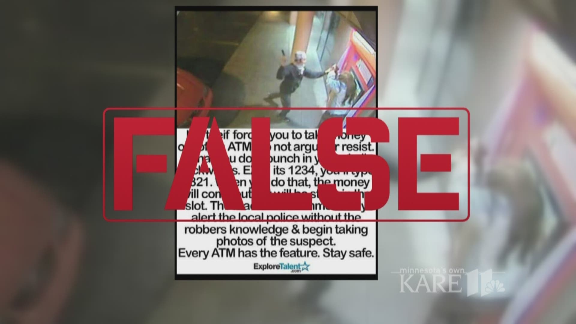 Viewer Amy Cox asked the KARE 11 Verify team whether the instructions she recently stumbled across on Facebook could possibly be true. When entering your PIN on the keypad, the Facebook post suggested you type it in backwards. http://kare11.tv/2g6Vemn
