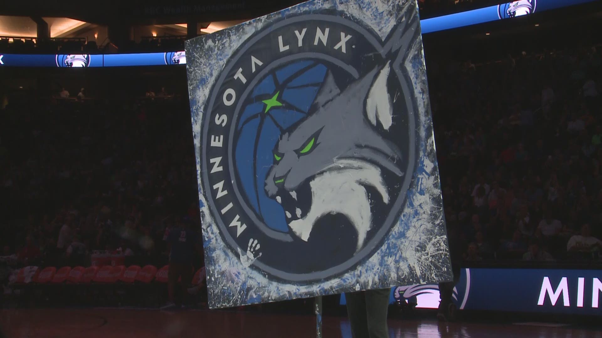 Lynx unveil new logo on Friday night at Xcel Energy Center in St. Paul.