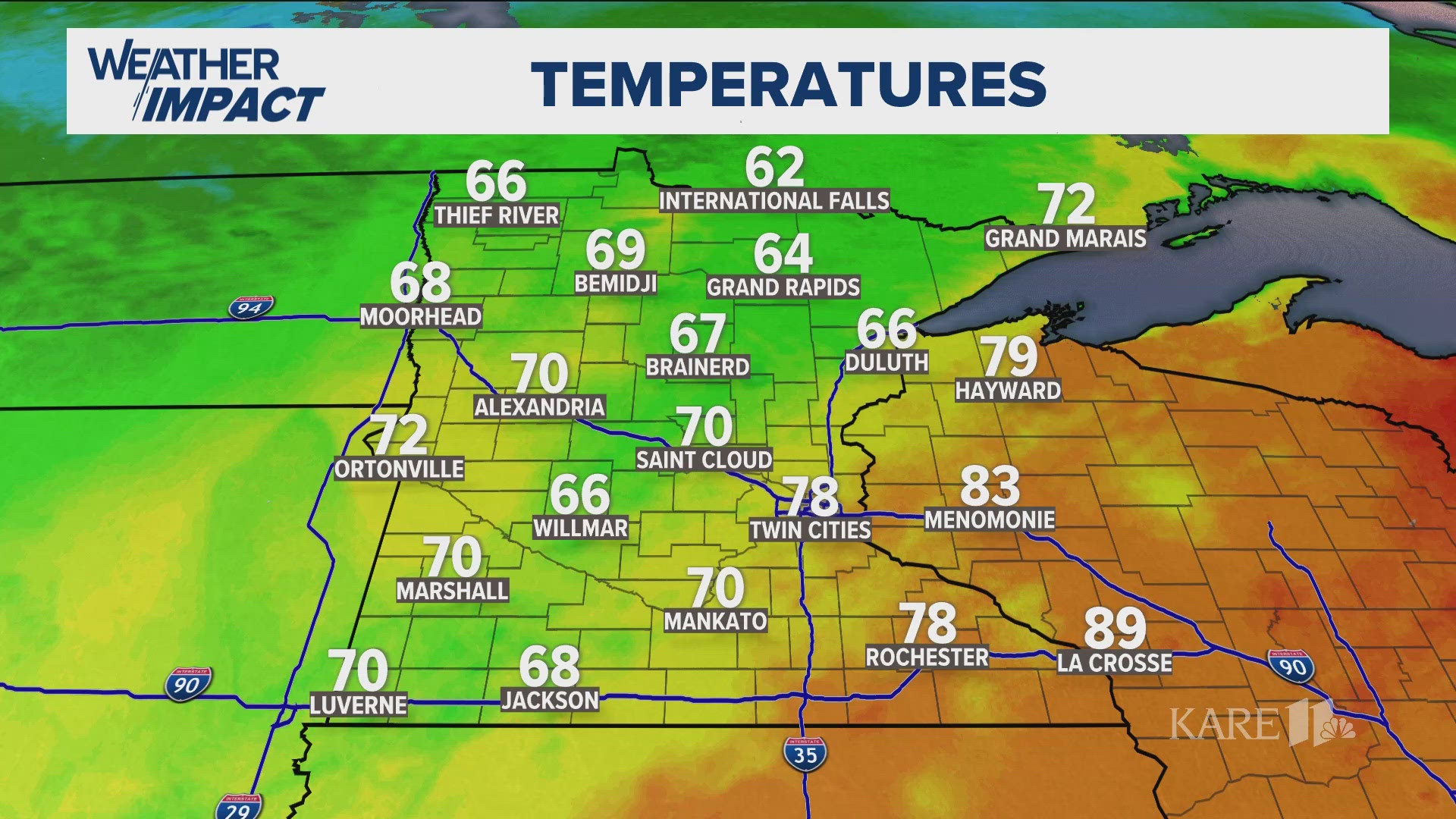 70s and 80s are back in the forecast this week with rain Wednesday.