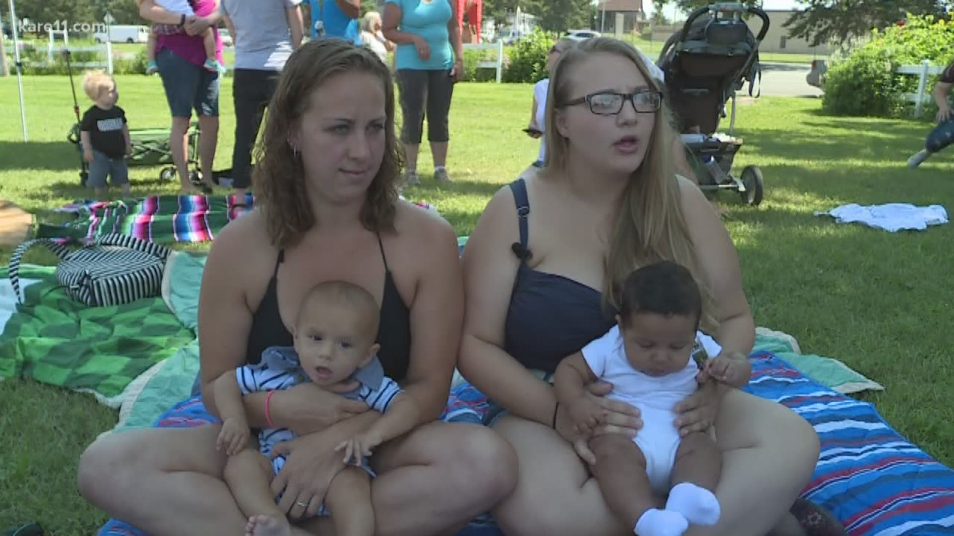 Two mothers who say they were asked to cover up or move to a more discreet location while breastfeeding at Mora Aquatic Center organized a nurse-in Saturday. https://kare11.tv/2A1QtUs