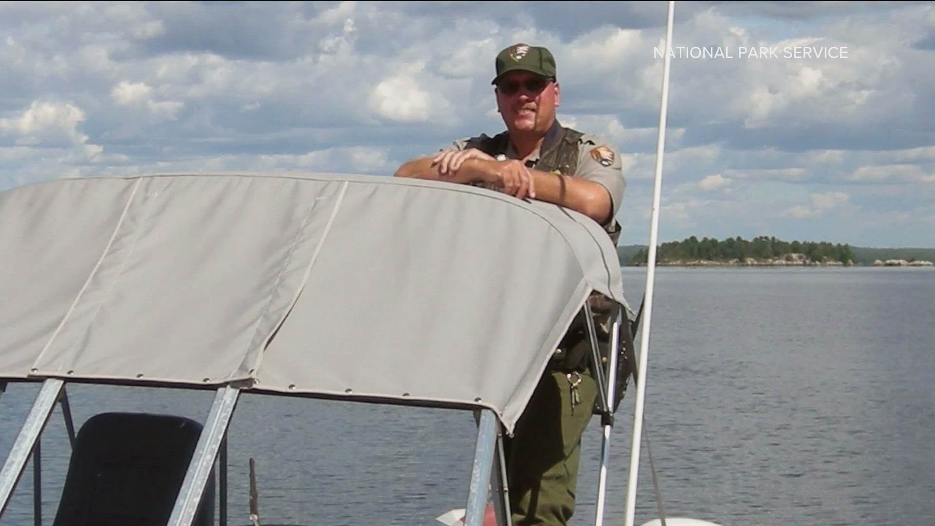 The memorial service in International Falls on Sunday honored Voyageurs National Park Ranger Kevin Grossheim.