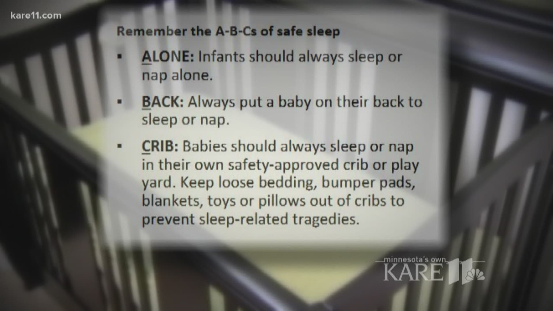 Parents Know Your Abcs Of Safe Sleep Kare11 Com