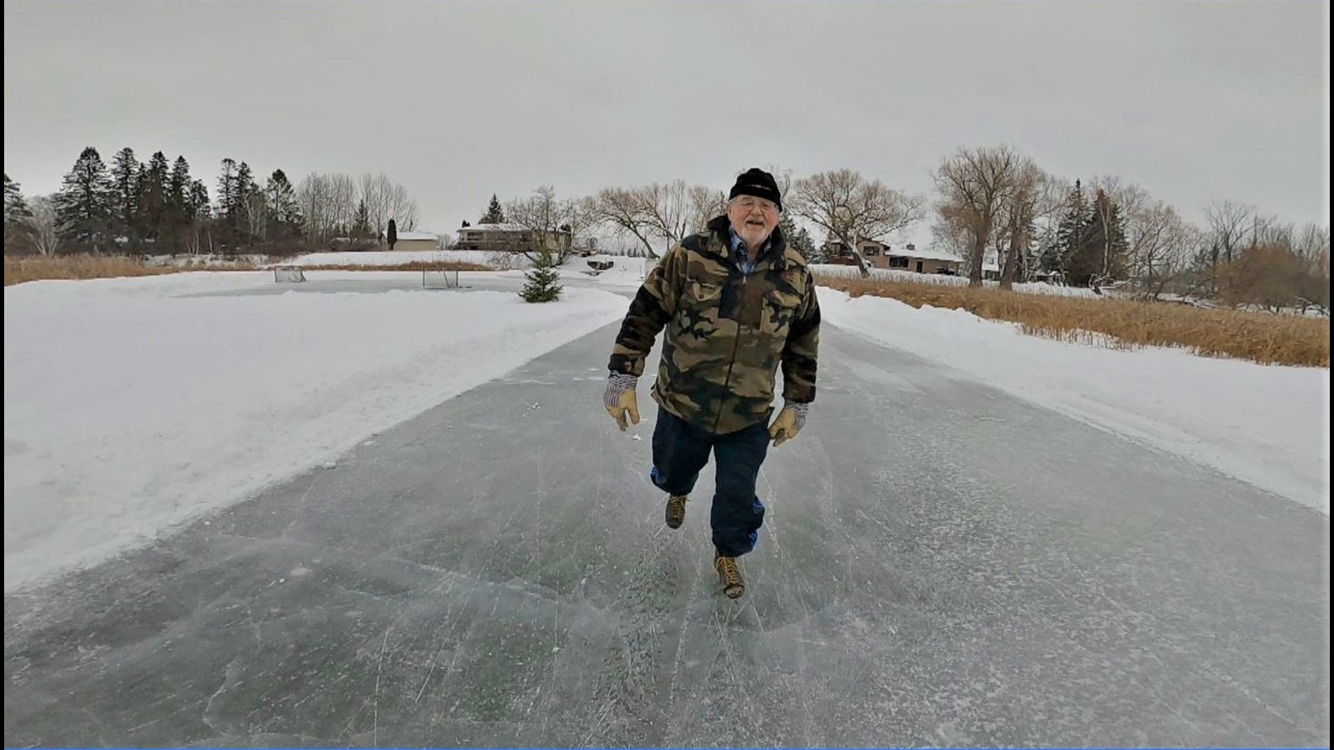 Inspired by COVID closings, skate path on Warroad River is 2½ miles of