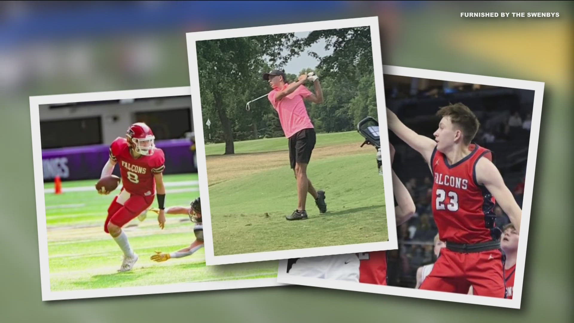 Derek Sorenson and Caiden Swenby played crucial roles in football, basketball, and golf success, making the state final in each respective sport.