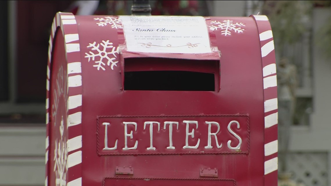 Santas Mailbox Letters To Santa Clause Stock Photo - Download