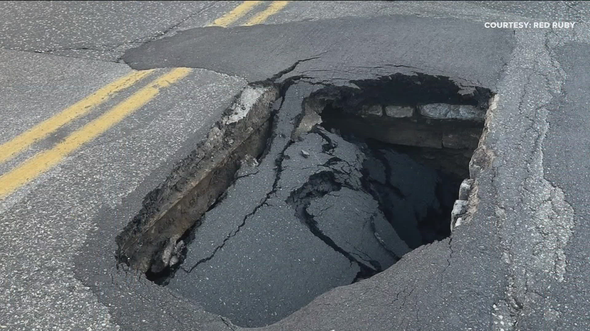 According to St. Paul Public Works Director Sean Kershaw, one lane on each side of the sinkhole has opened to vehicles.
