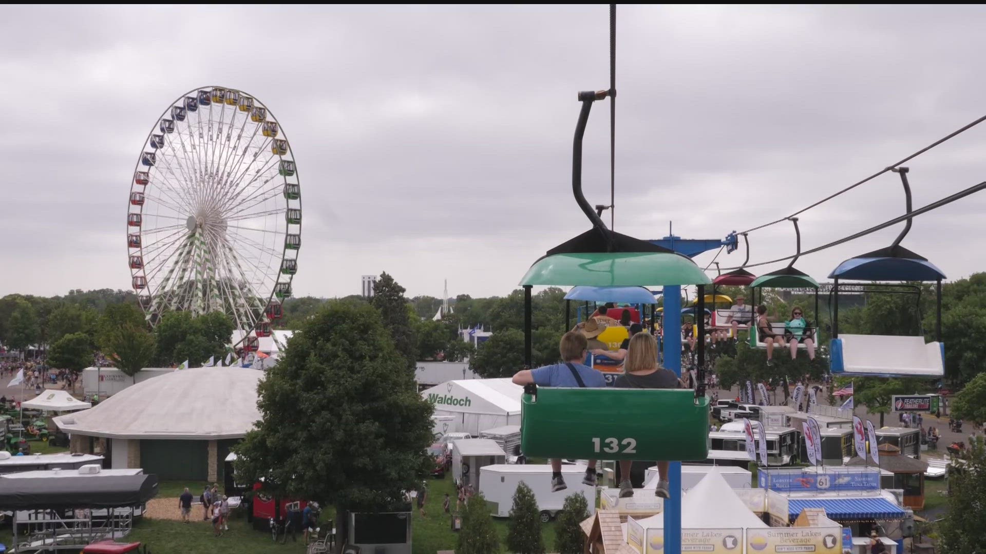 A line of die-hard fairgoers were lined up at the gate and poured inside when they opened up at 7 a.m. Thursday.