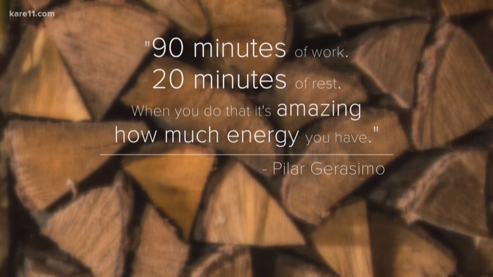 90 minutes of work and 20 minutes of rest - that's the advice from Pilar Gerasimo to keep you focused and energized all day!