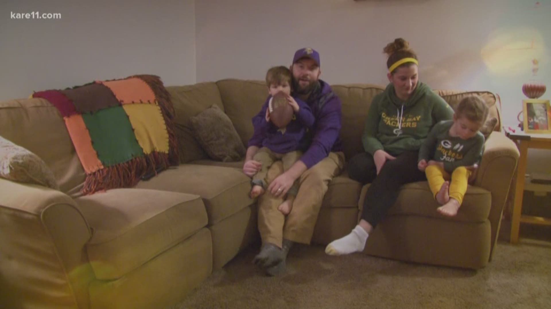 An Andover family that is a team united 363 days a year divides the other two days... when the Vikings play the Packers.