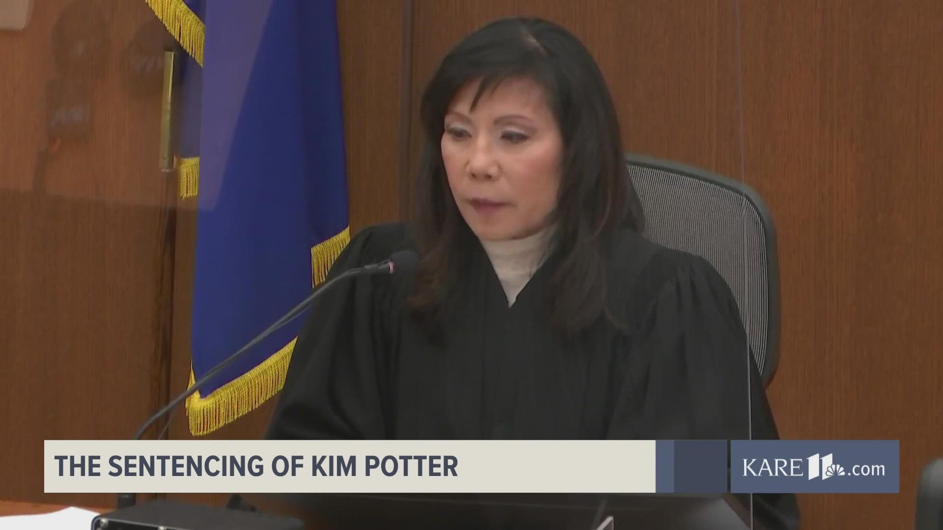 Hennepin County Judge Regina Chu sentenced former Brooklyn Center police officer Kim Potter to two years in prison for the shooting death of Daunte Wright.