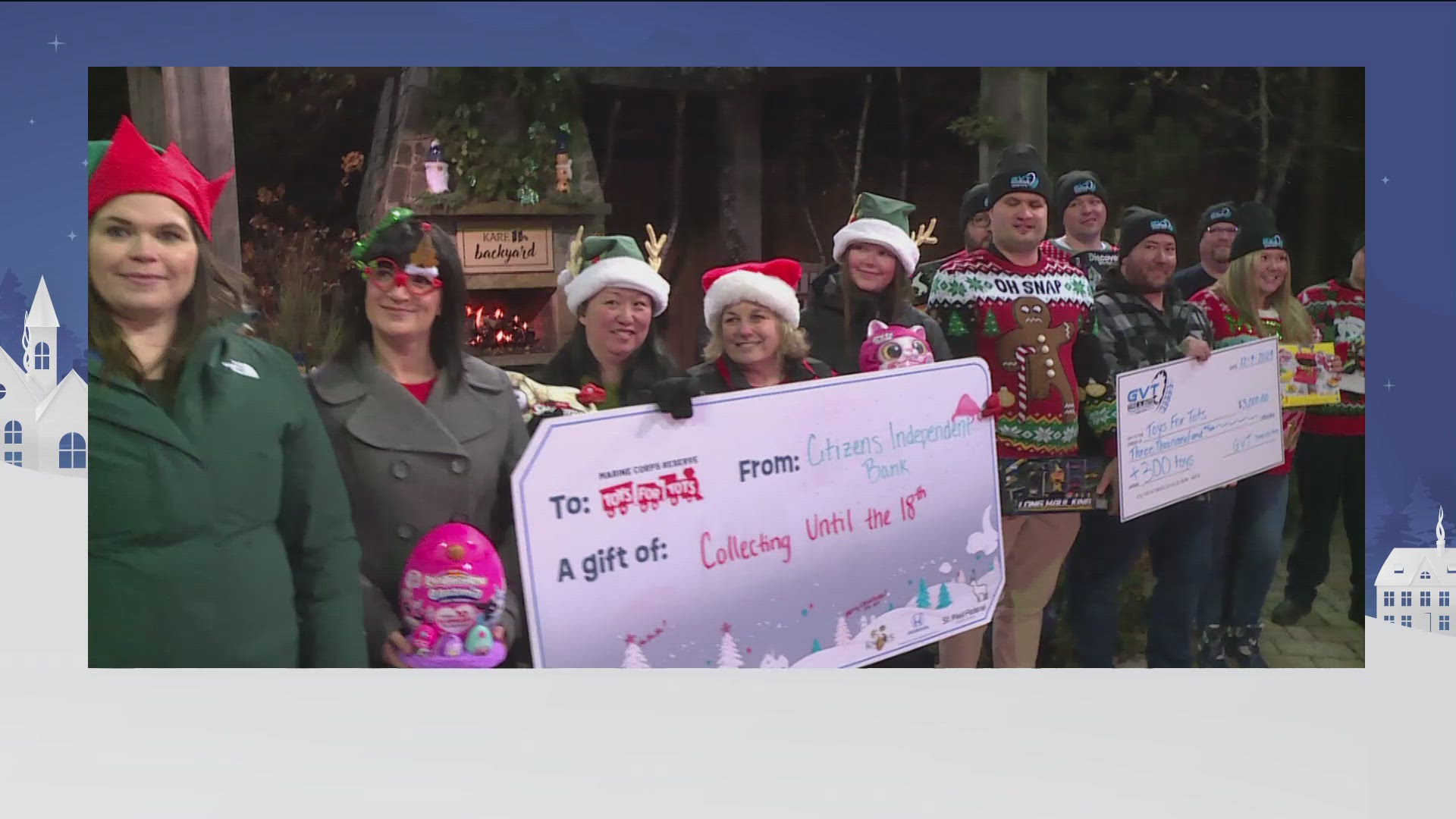 If you'd like to help the Marines reach their goal, you can drop off a new, unwrapped toy at the KARE 11 studio in Golden Valley now through Dec. 18.