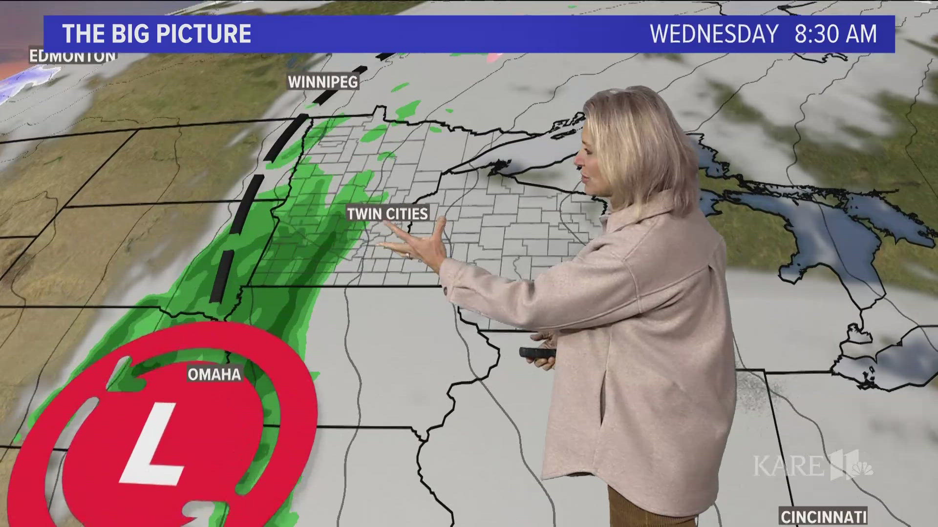 Our next cold front will move through the area on Wednesday bringing clouds and showers with it.