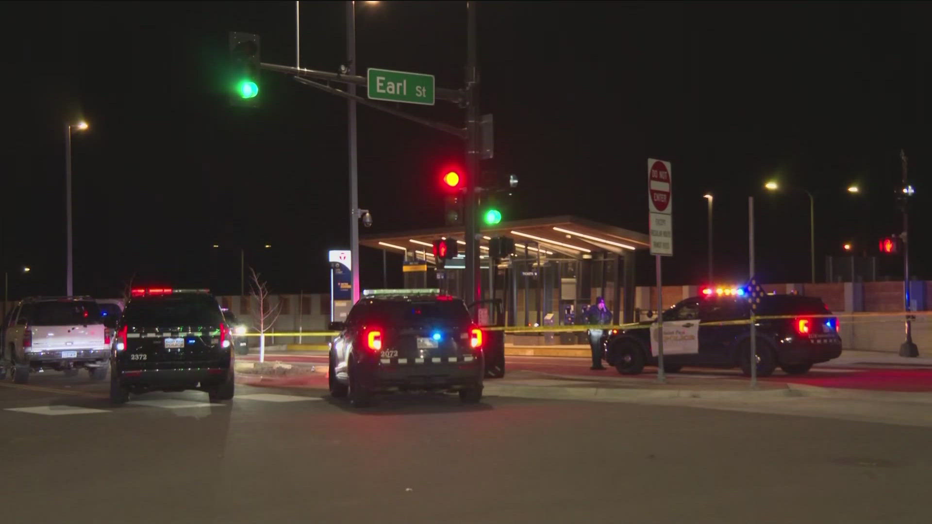 KARE 11 crews saw a pool of blood near a bar and light rail station Monday morning. 