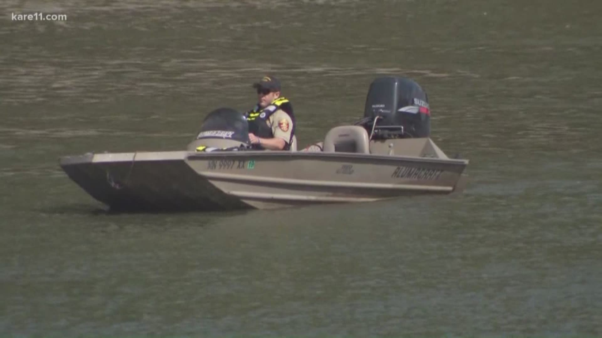 Law enforcement officers were dispatched to a stretch of the river near the Highway 25 Bridge after someone spotted the empty boat still running.
