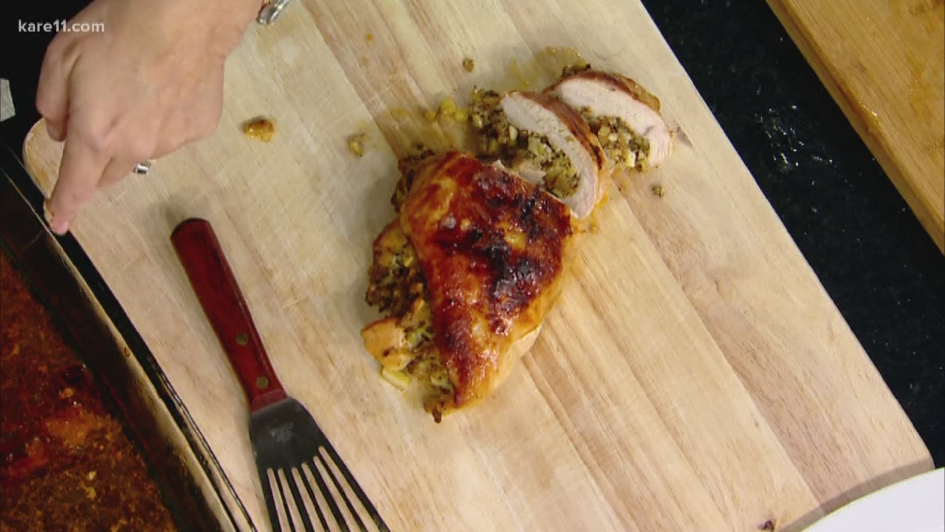 Chef Michelle Bernstein from Macy's Culinary Council demoed how to make the perfect stuffed turkey this Thanksgiving using a special technique. Follow along with the recipe: https://www.kare11.com/article/news/macys-culinary-council-thanksgiving-turkey-re