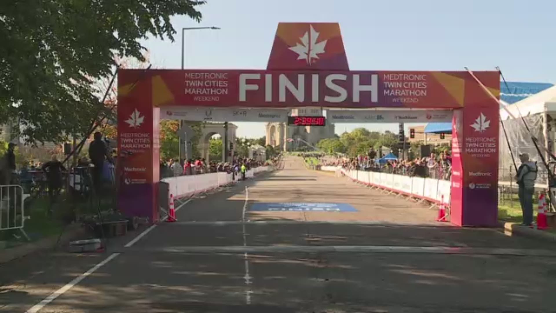 Thousands of runners competed in the Twin Cities Marathon races. Here are racers as they crossed the finish line on Sunday.