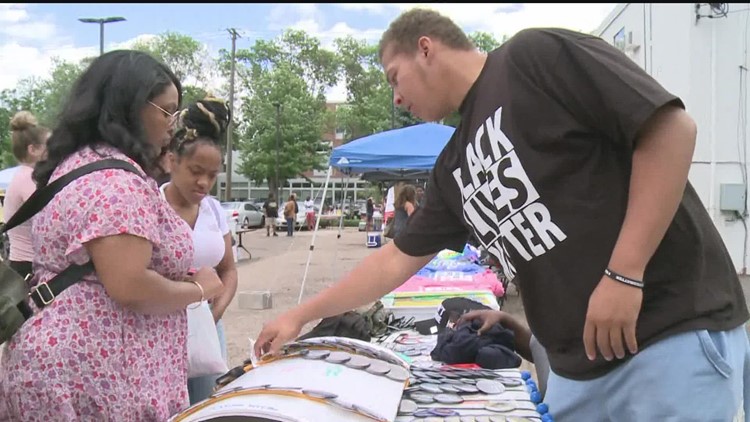 Black social service employees celebrate Juneteenth with coworkers, community