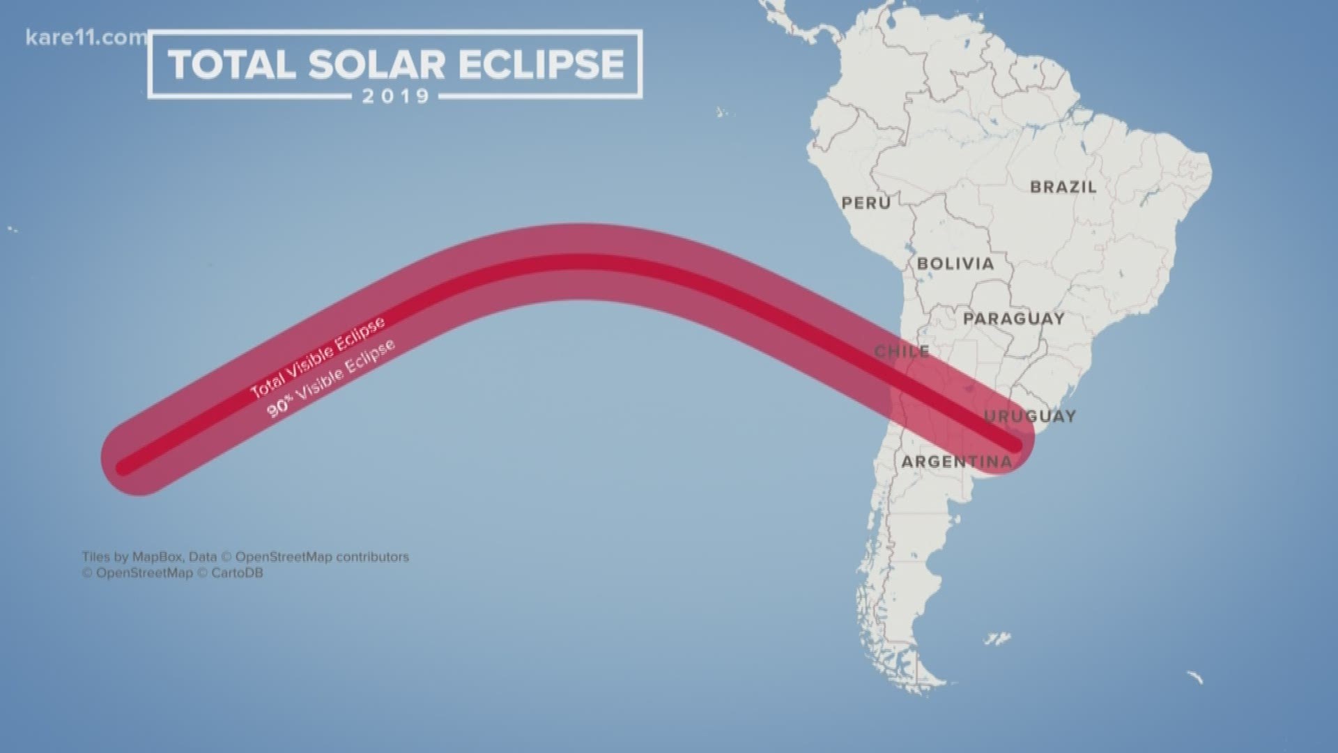 The first and only solar eclipse of 2019 will be visible in portions of South America today.