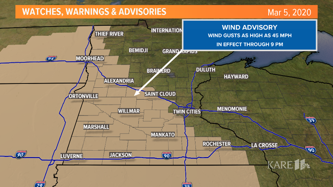 Current weather forecast in the Twin Cities