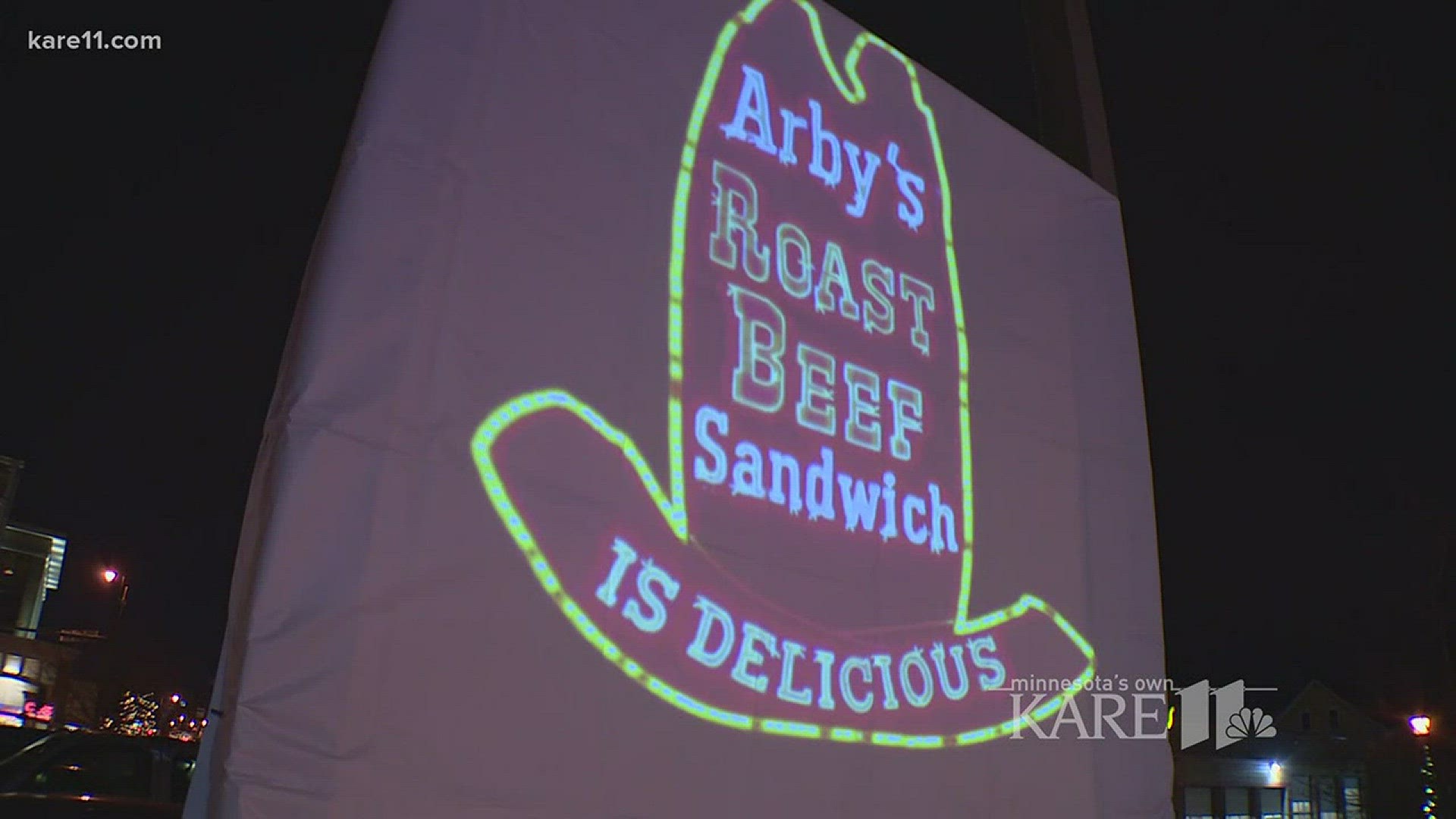 Vigil held for iconic Uptown Arby's sign