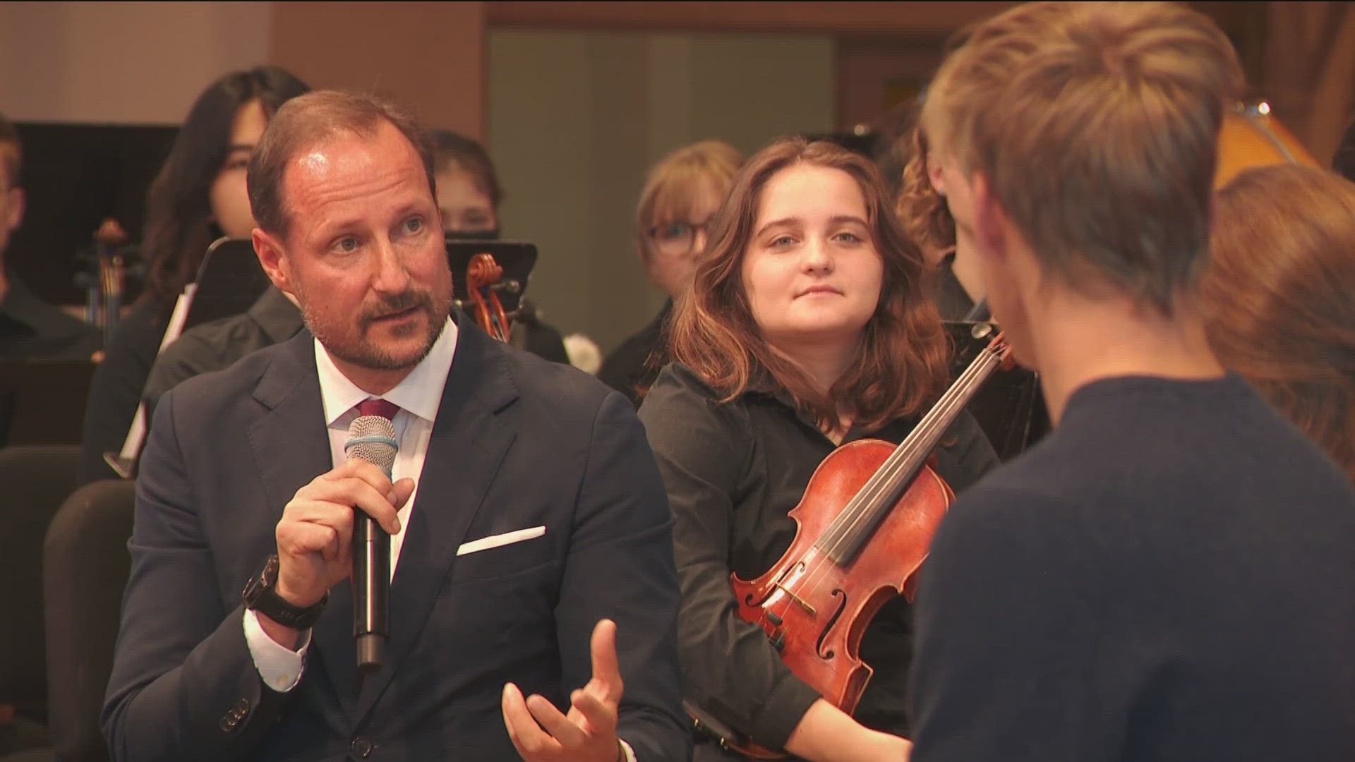 The Crown Prince of Norway visited St. Olaf College in Northfield.
