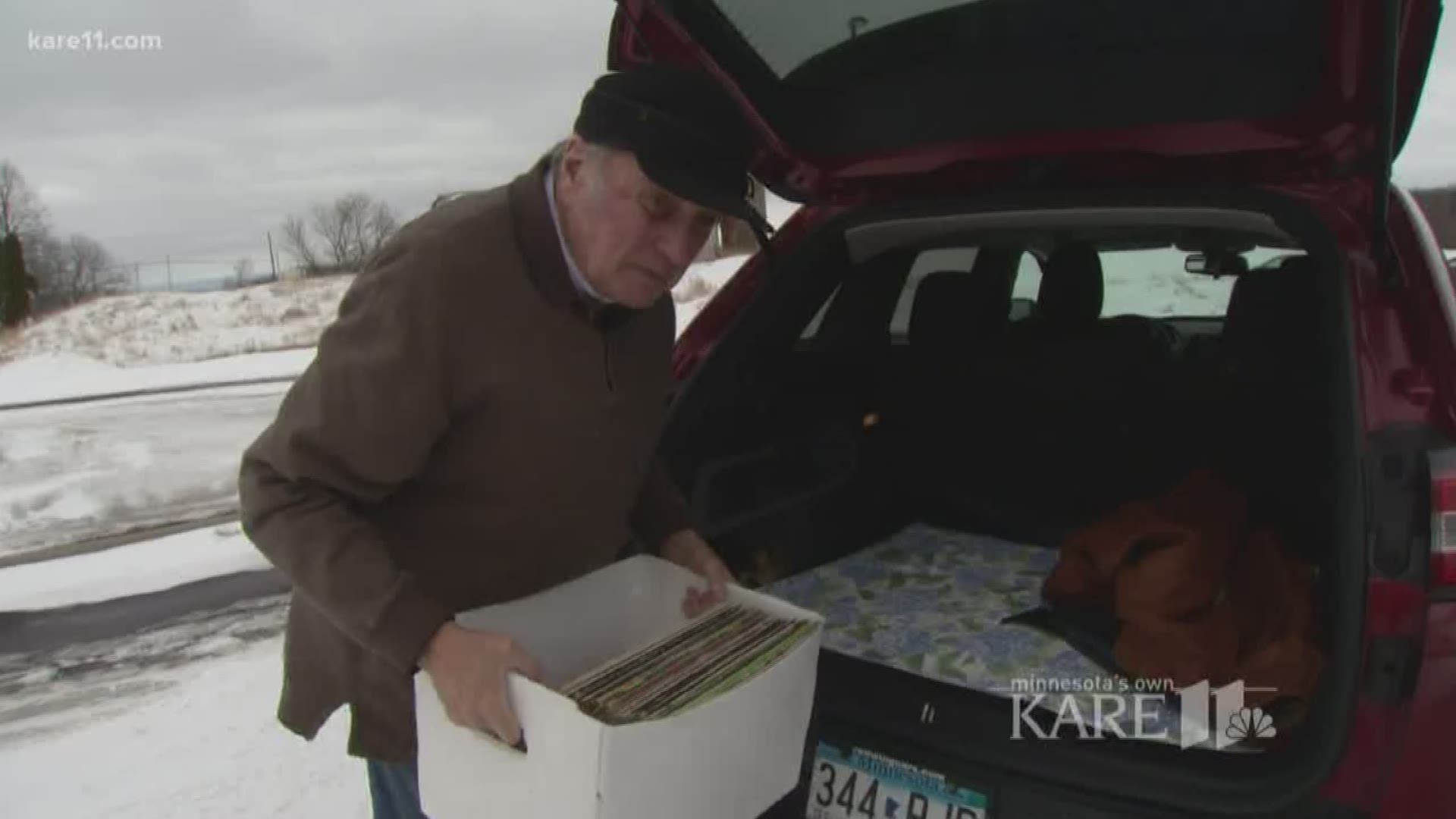 Bob Knutson has donated more than 40 turntables to senior communities. Each month he stops by with another batch of records. https://kare11.tv/2pFmZ7l