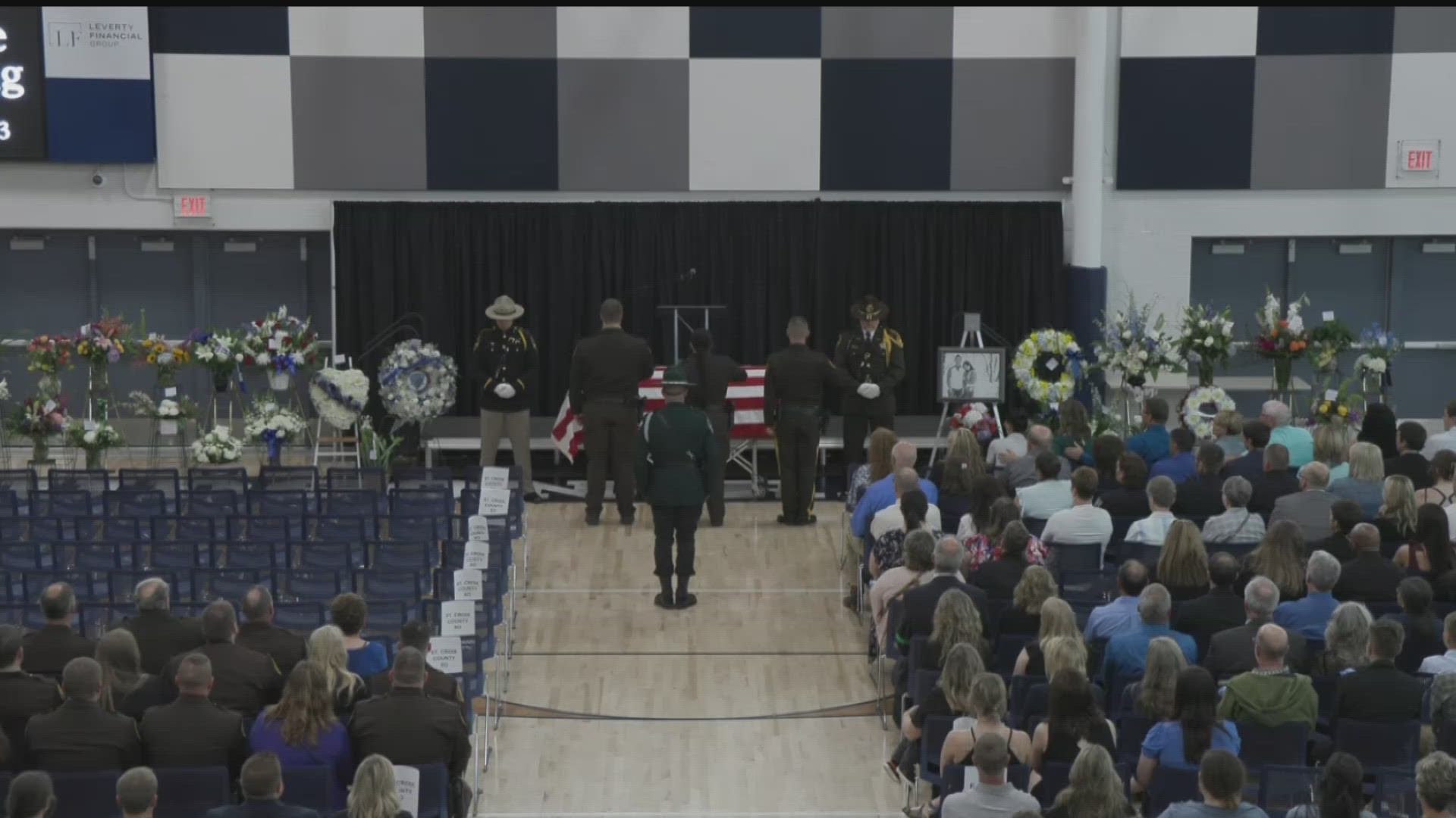 A funeral service with law enforcement was held after the visitation, followed by a procession.