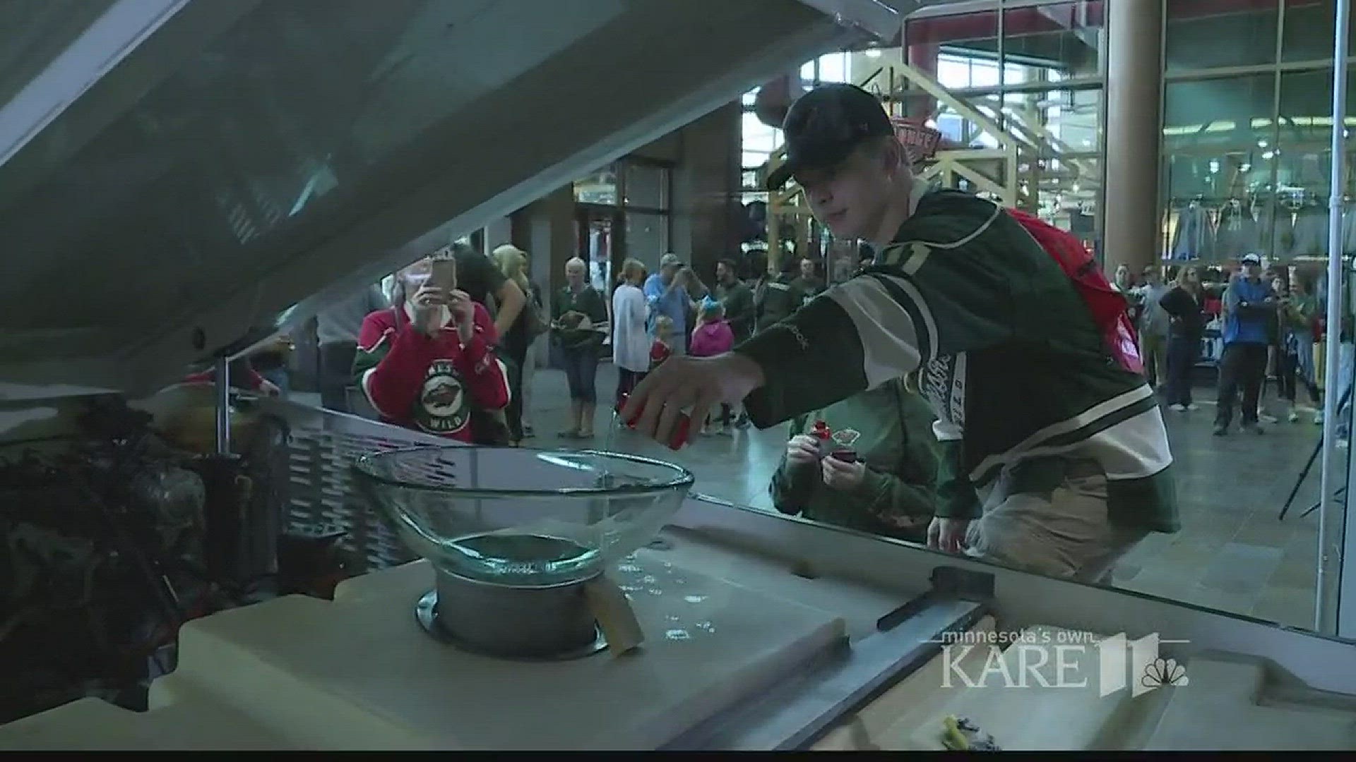 Minnesota Wild fans got the chance to support their team in a new way Saturday - by providing the very ice they'll skate on. http://kare11.tv/2x8EcZm