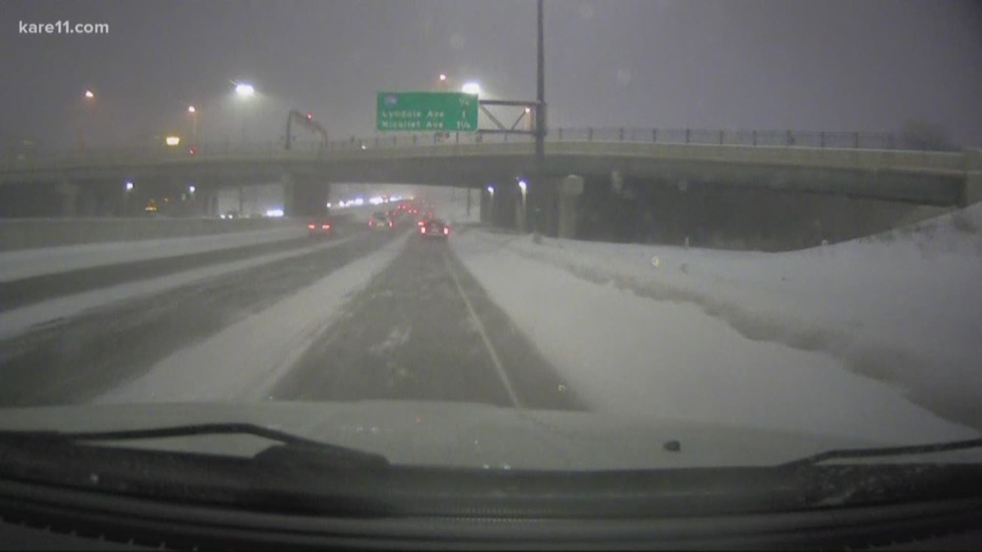 MnDOT is warning south central Minnesota about dangerous driving conditions during the Wednesday morning commute. KARE 11's Kiya Edwards described the conditions from Mobile 11. https://kare11.tv/2DVo0hP