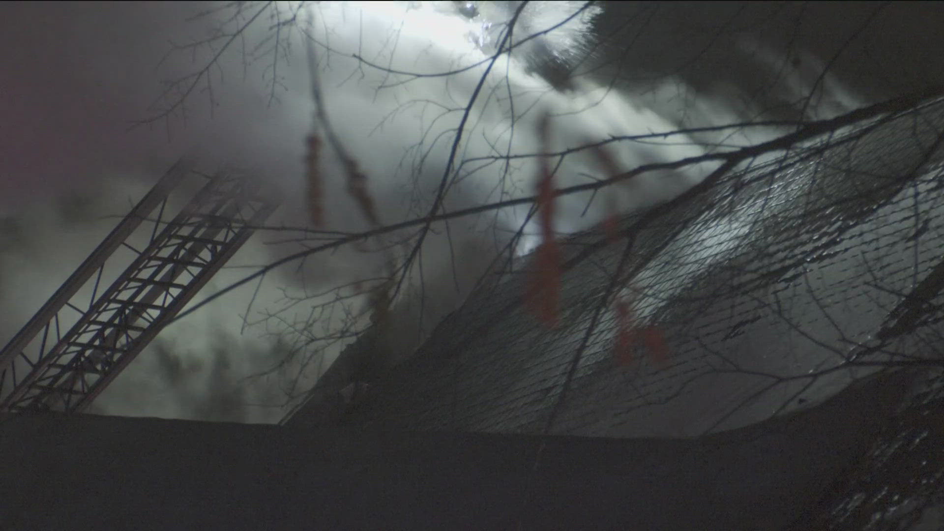 The mosque caught fire around 2 a.m., and crews were still working on extinguishing the flames four hours later. 