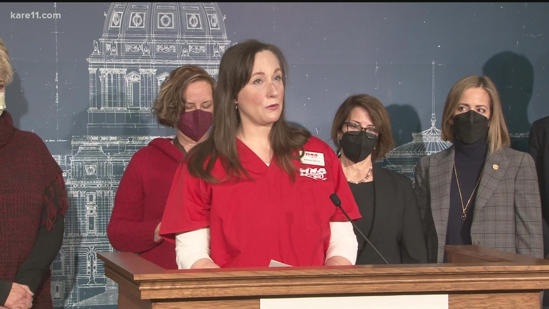 DFL lawmakers laid out their plans at the State Capitol to address the ongoing nursing shortage in Minnesota hospitals. Some nurses say they are overwhelmed.