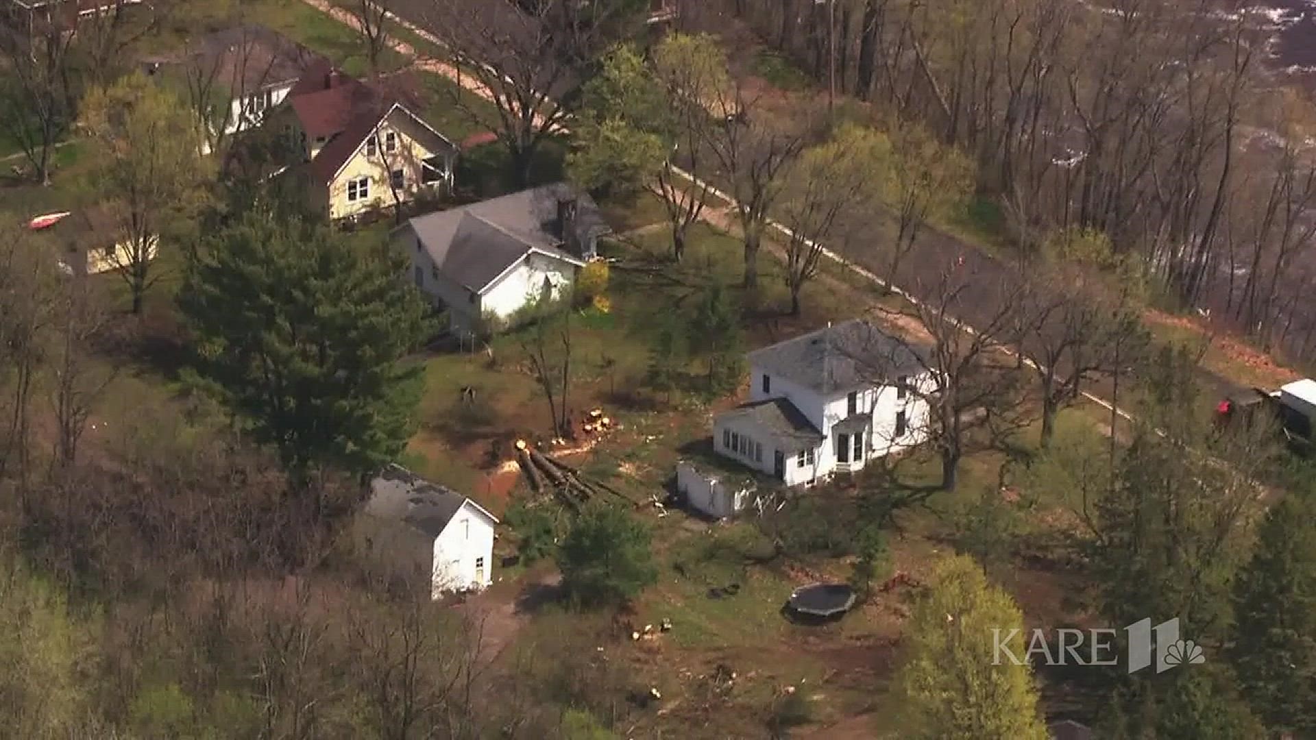 Storm damage in Taylors Falls, MN and St. Croix Falls, WI